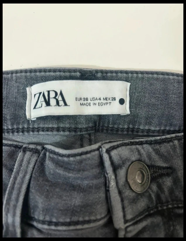Jean Zara Taille Haute Skinny - Taille 36 (S) - Antraciet Grijs – photo 8